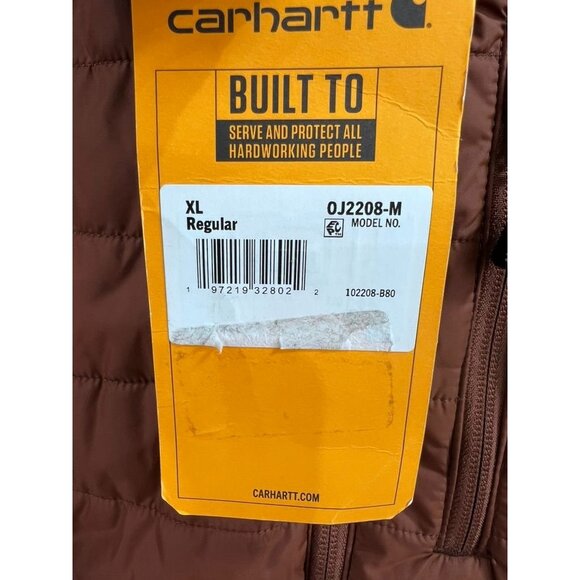 Carhartt Men's Rain Defender Insulated Jacket Mocha XL Puffer New - Picture 3 of 12